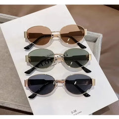 Luxury Oval Metal Sunglasses – Unisex Designer Fashion Eyewear